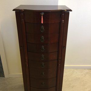 Free Standing Jewelry Armoire with Mirror